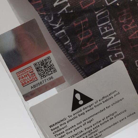 Hanes Ultrafuse Face Mask, NCAA South Carolina Gamecocks Youth OS Black/Garnet - Picture 4 of 6